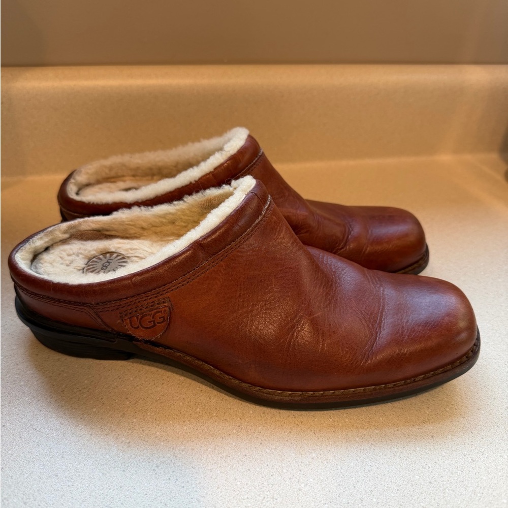 UGG Chestnut Leather Slip-On Loafers